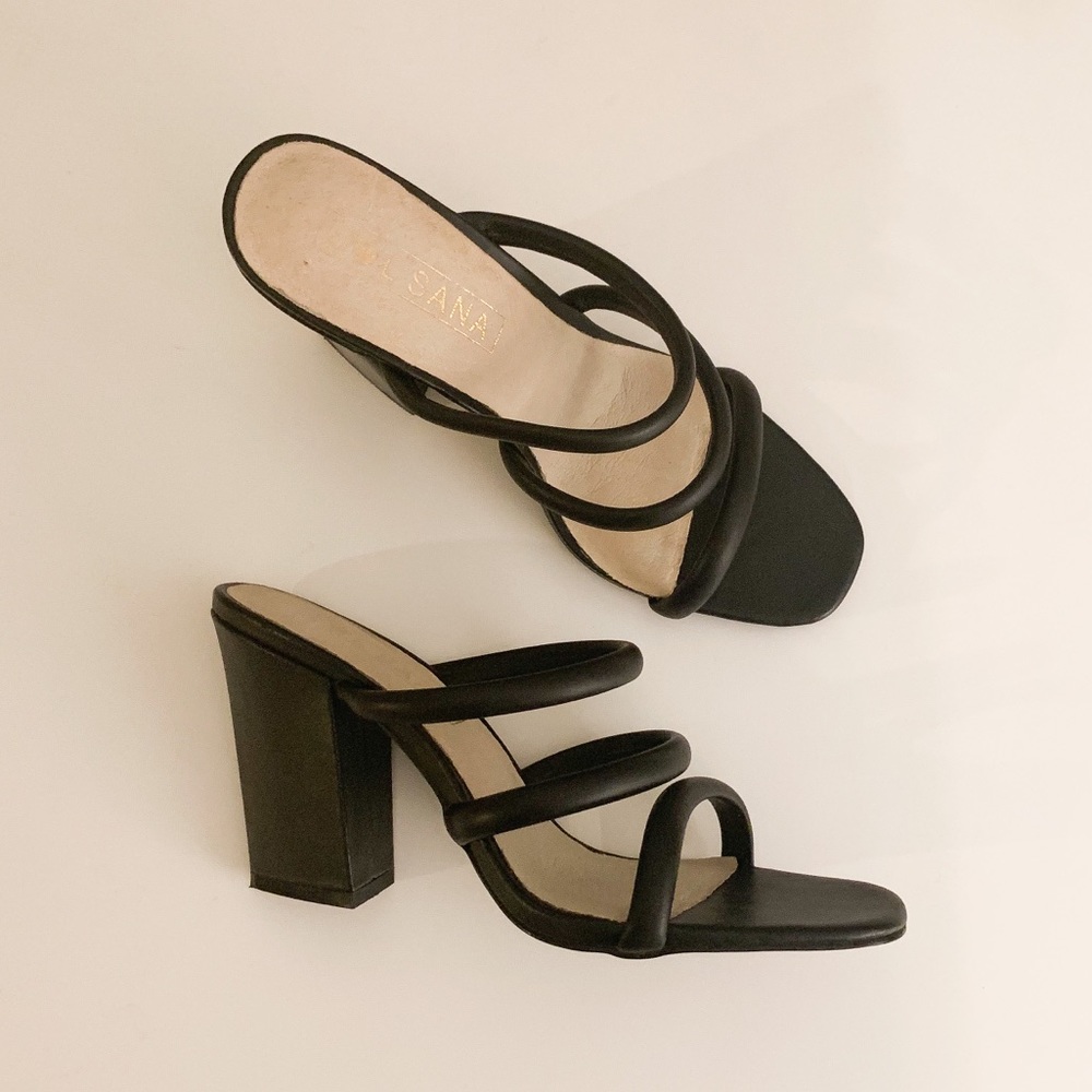 Sol Sana Deon Leather Mule sz 39 black